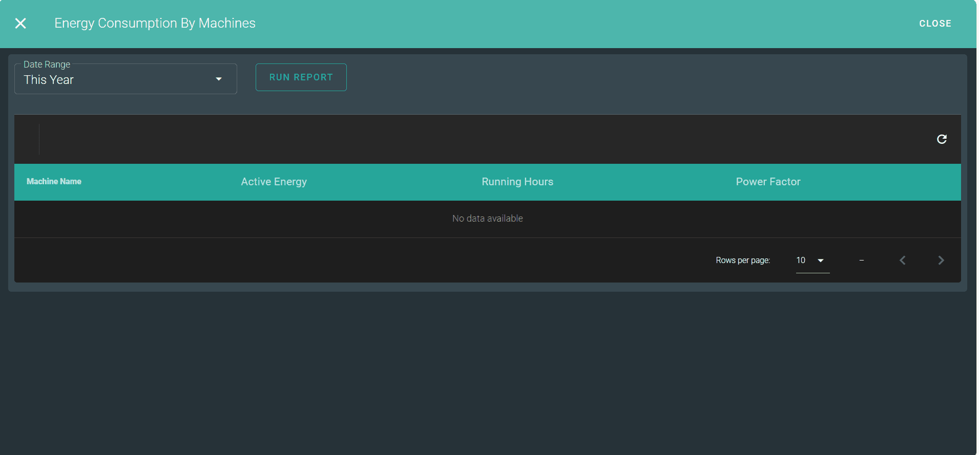 Energy Consumption Form Page