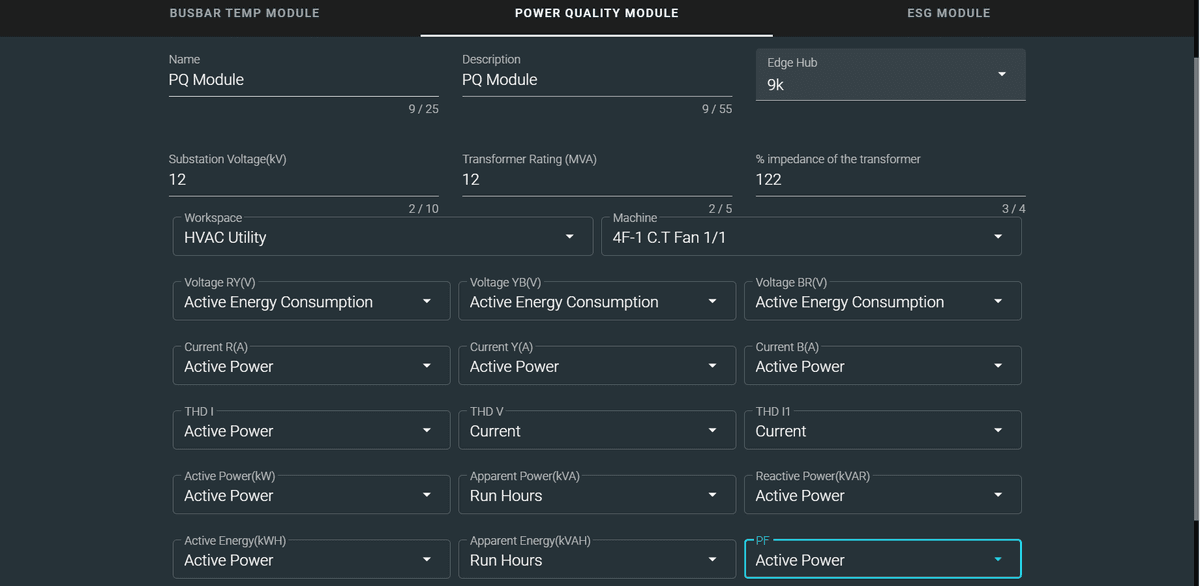 Power Quality Module Form