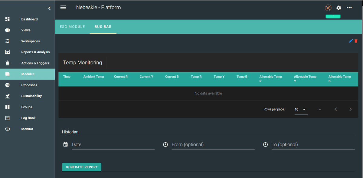 Bus Bar Module Widget