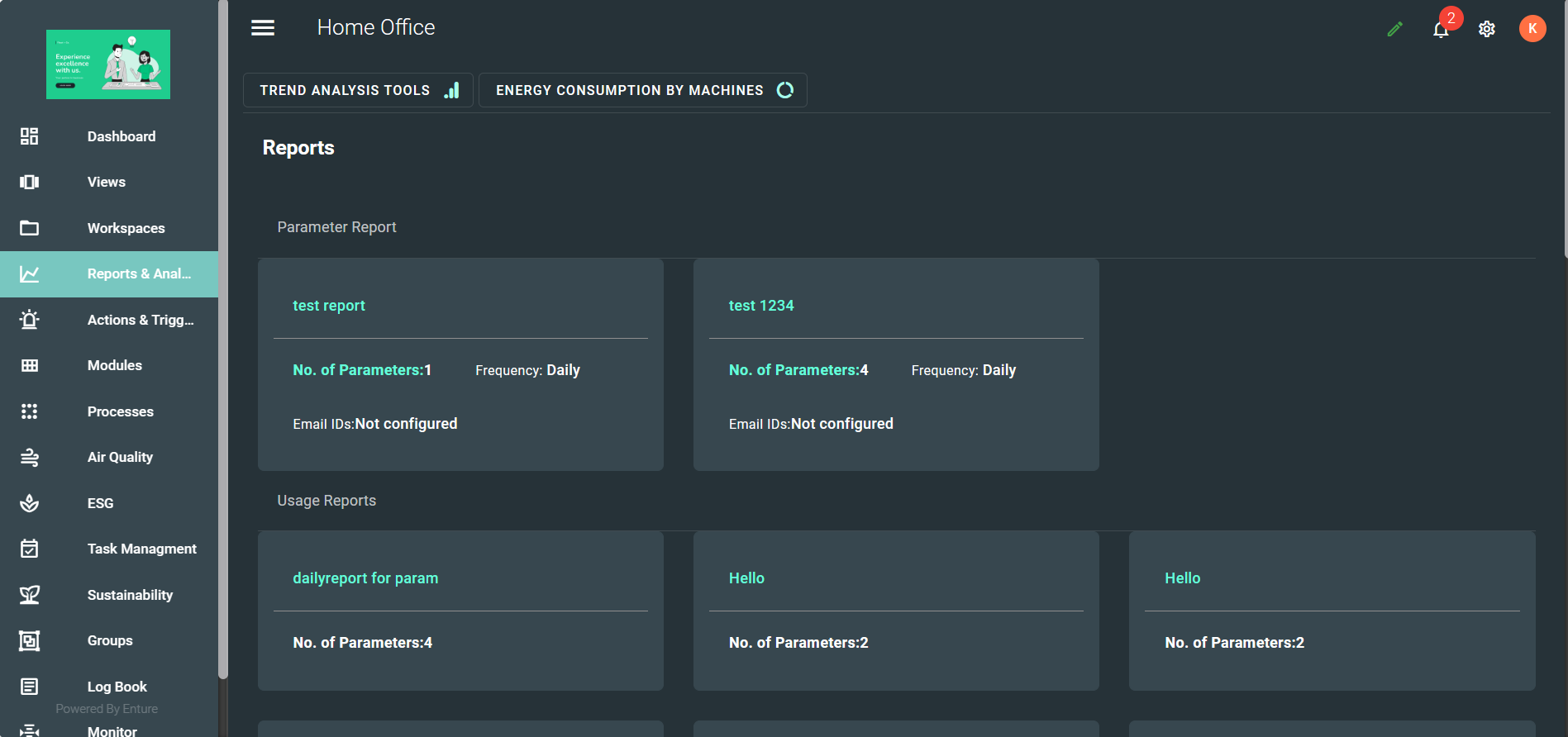 Reports & Analysis Page